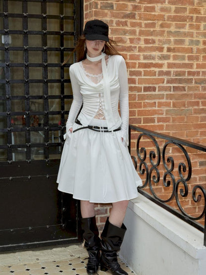 Tencel swing collar bottoming shirt【s0000013745】