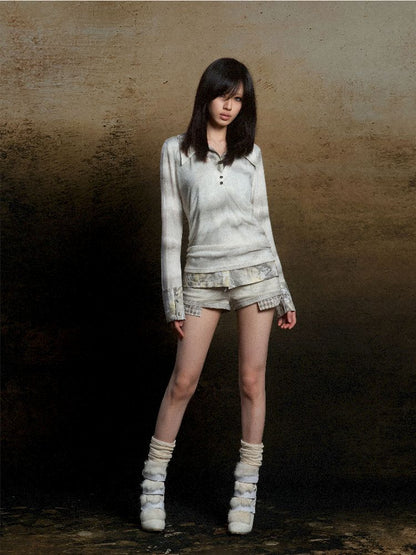 Double Layer Lapel Knit Inner Top【s0000011809】