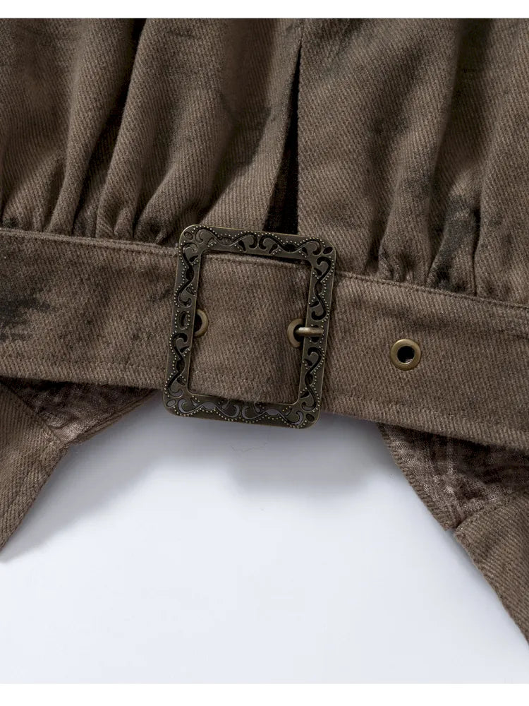 Plaid functional distressed dirty jacket【s0000014114】