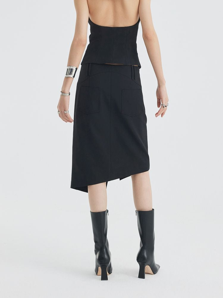 Asymmetric Slit Hem Suit【s0000007346】