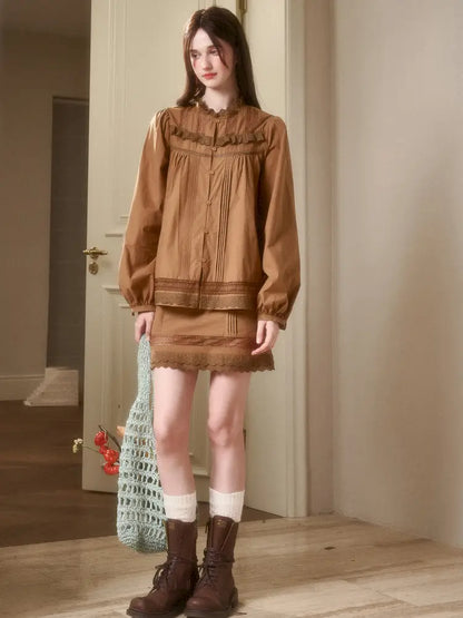 Natural Cotton Shirt Skirt Set【s0000014330】