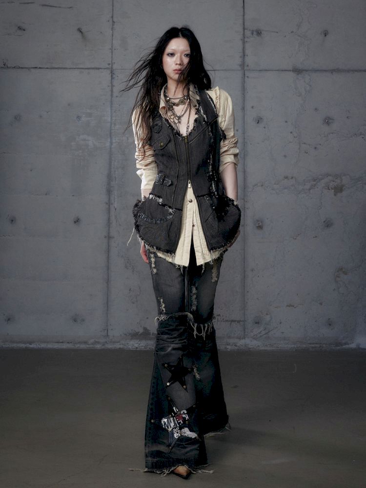 Stacked Waisted Irregular Vest【s0000013472】