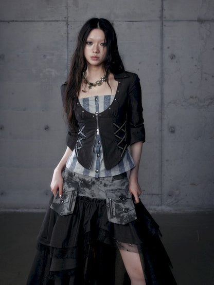 Short low collar long sleeve shirt【s0000013478】