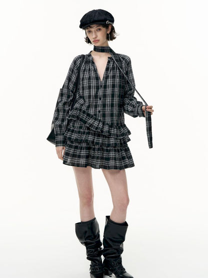 Plaid Ruffle Dress【s0000013739】