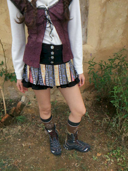 Blue Plaid Polka Dot Long Shirt【s0000014902】