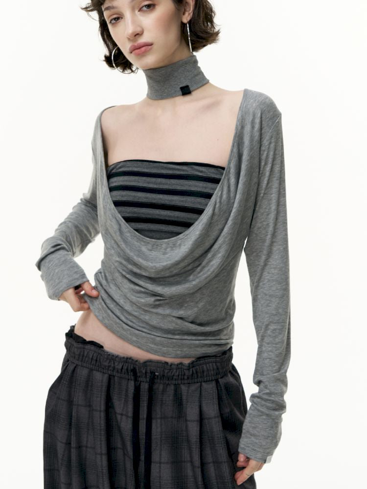 Tencel Lycra swing collar bottoming shirt【s0000013743】