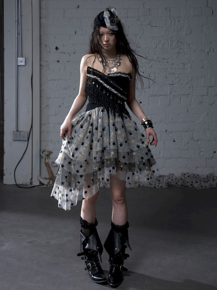 Puffy Tulle Two-Way Strapless Half-Skirt【s0000012792】