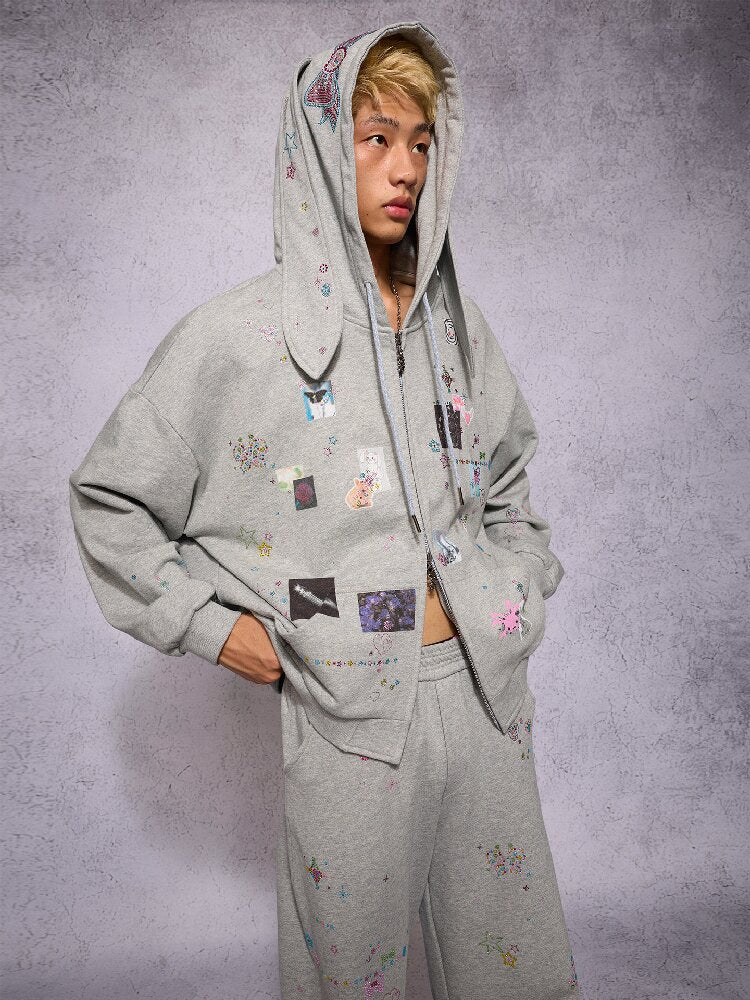 Sticker Rhinestone Rabbit Sweatshirt【s0000018739】