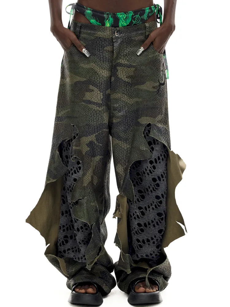 Gender-Neutral Y3K Painted Denim Pants【s0000014013】