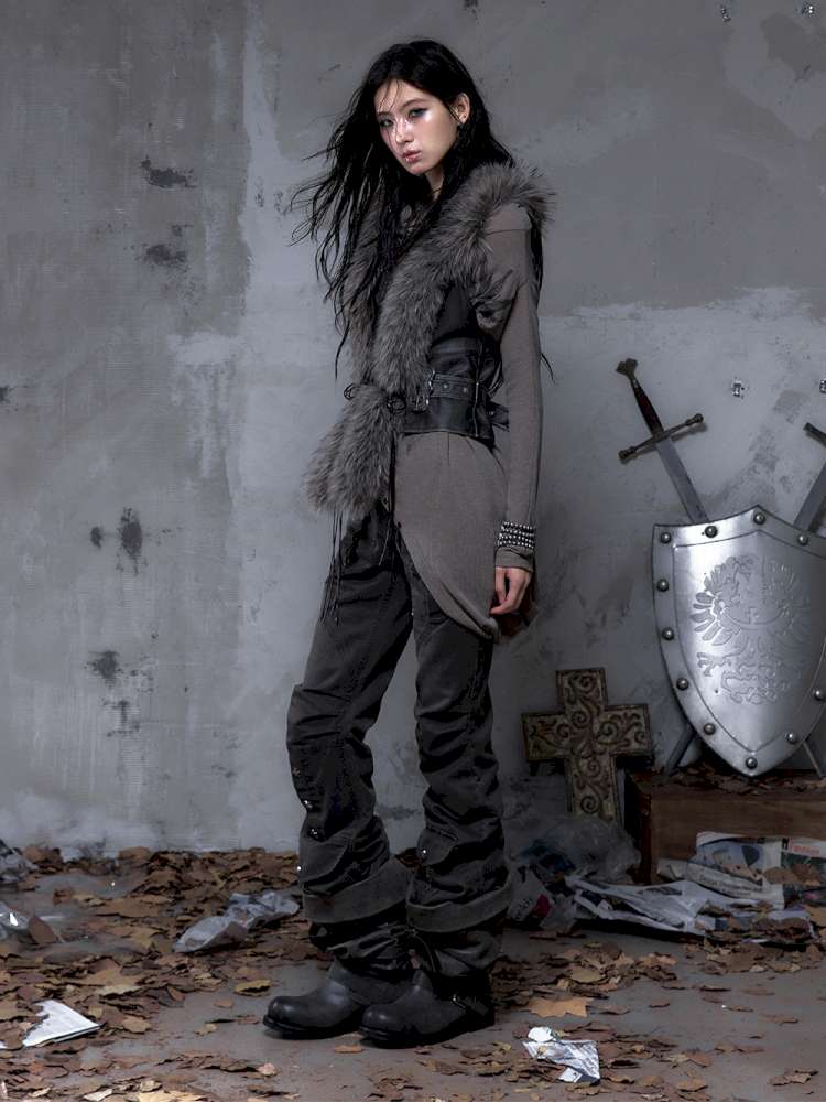 Tie-Front Shearling Vest【s0000014459】