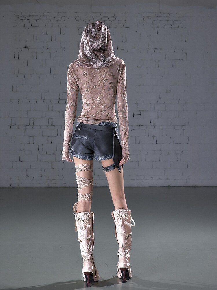 Lace Detachable Leather Shorts【s0000016210】