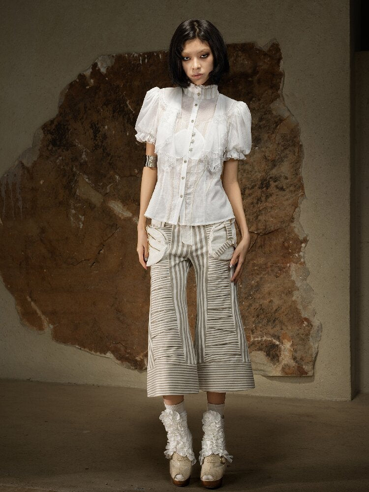 Dark Punk Cropped Gal Style Pants【s0000016889】