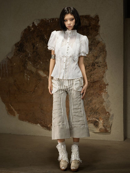 Dark Punk Cropped Gal Style Pants【s0000016889】