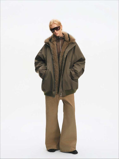 Plush Collar Warm Padded Jacket【s0000014872】