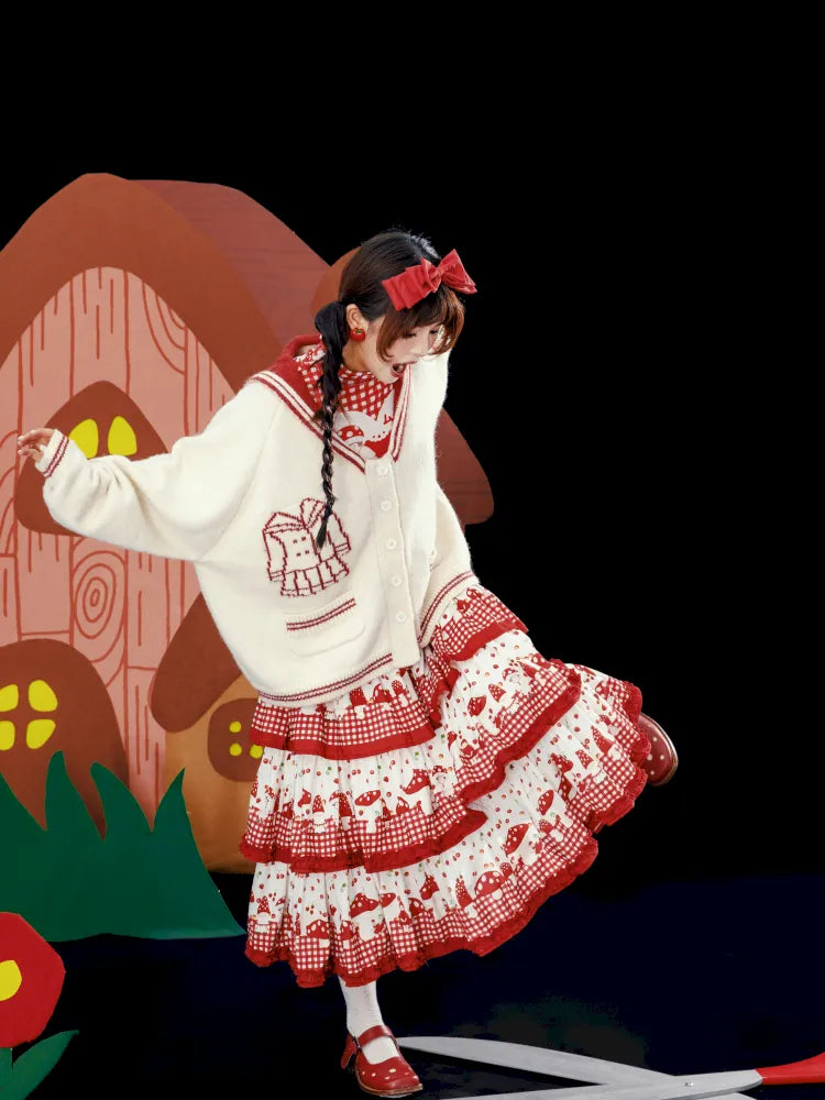 Contrasting Navy Collar Knit Cardigan【s0000014155】