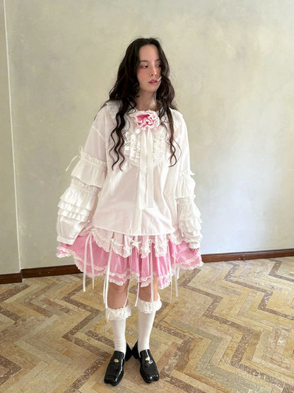 Double-layer bow-tie short skirt【s0000012764】