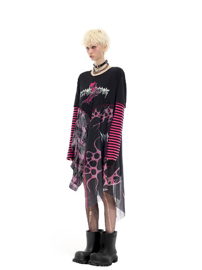 Patchwork Mesh Spice Dress【s0000012065】