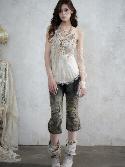 Vintage Court Wing Embroidered Top【s0000017859】
