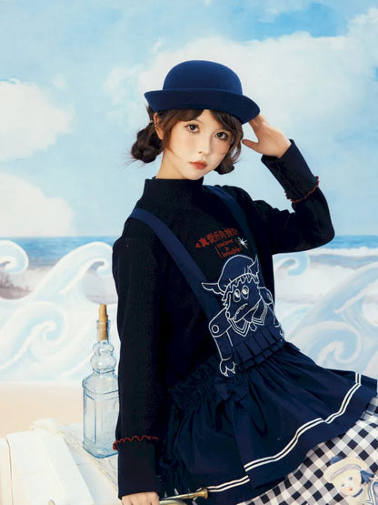 Navy Blue Layered Vest Apron【s0000014156】