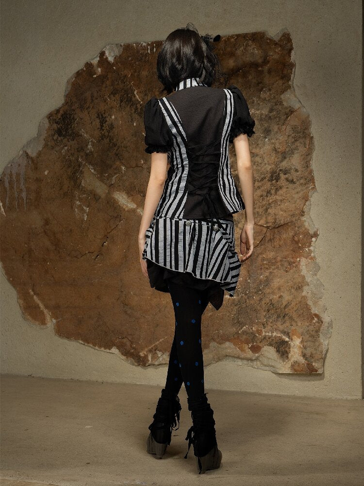 Court Style Dark Punk Puff Shirt【s0000016888】
