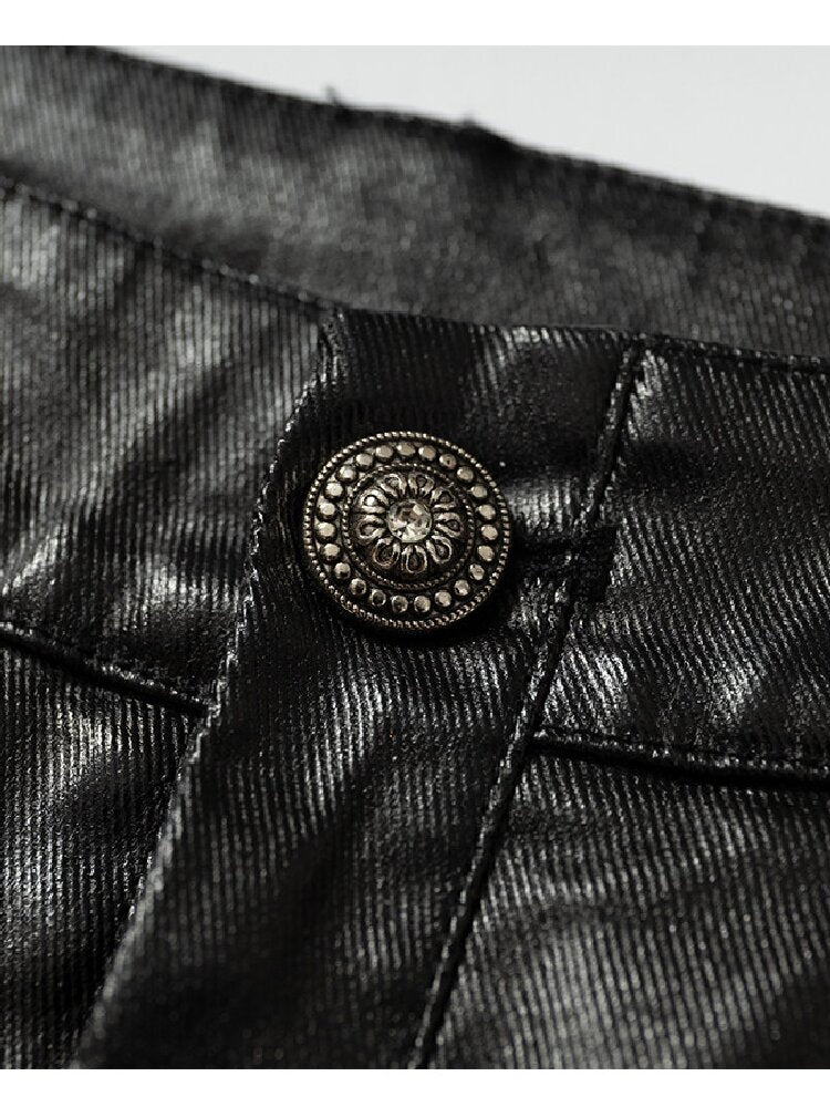 Washed Wax Leather Skinny Pants【s0000019162】