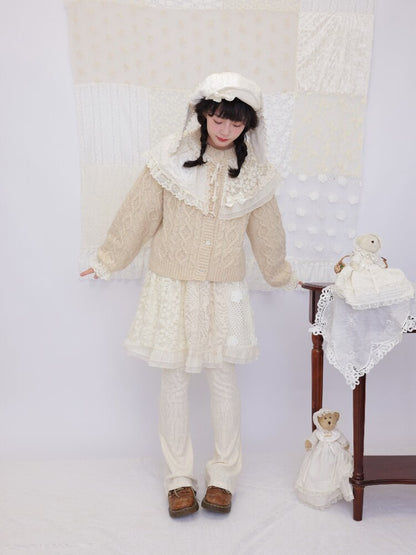 Handmade Lace Twist Knit Sweater【s0000016502】