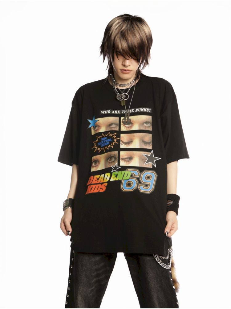 Hip Hop Trend Couple Loose Multicolor T-Shirt【s0000013603】
