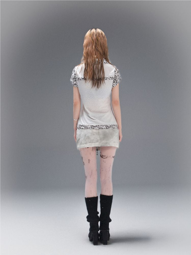 POLO NECK COLLISION COLOR SLEEVE TOP [S0000008468]