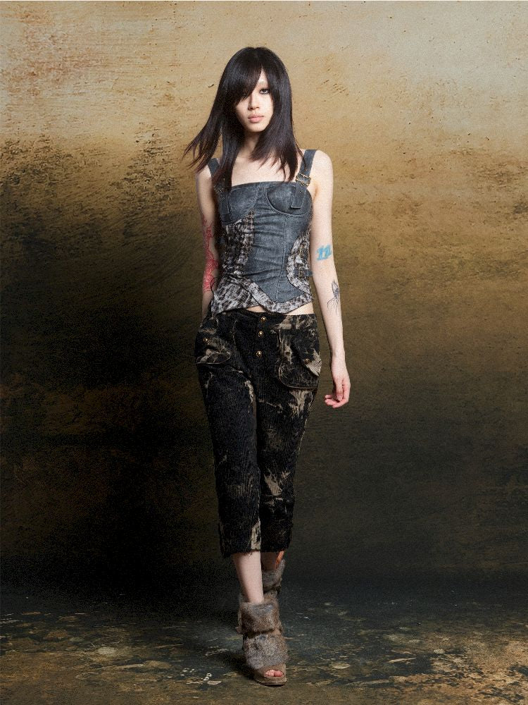 Patchwork Corset Camisole Top【s0000011812】