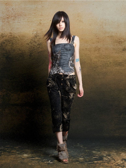 Patchwork Corset Camisole Top【s0000011812】