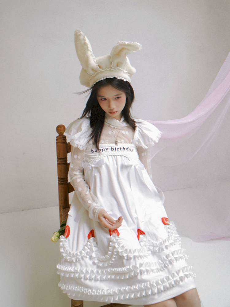 Strawberry Print Two-piece Skirt Dress【s0000014936】