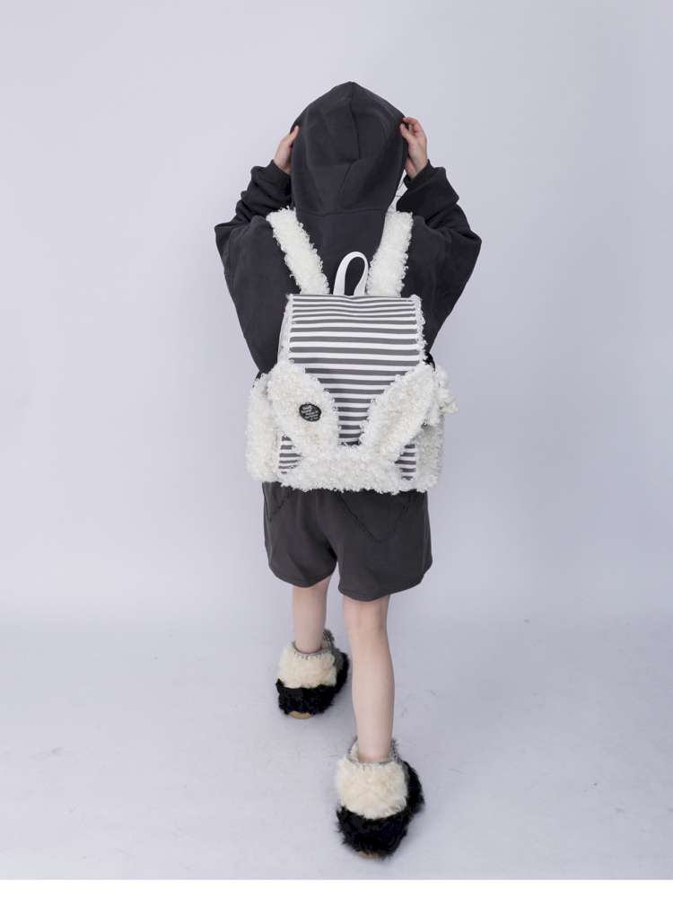 Rabbit Ears Fur Computer School Bag【s0000014615】