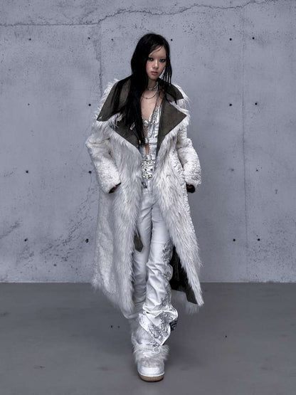 Modern Knight Fur Long Trench Coat【s0000014924】