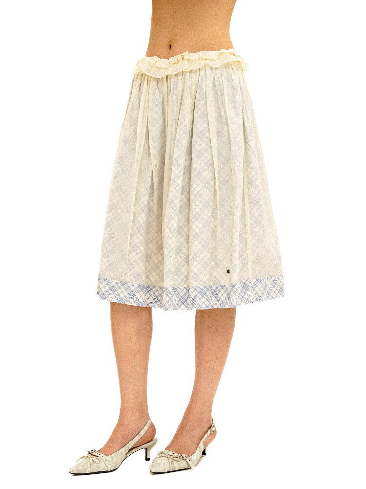 Thin Plaid Bow Spliced Skirt【s0000016087】