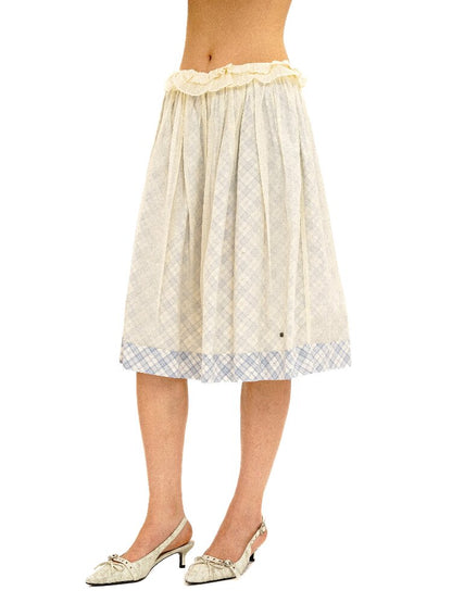 Thin Plaid Bow Spliced Skirt【s0000016087】