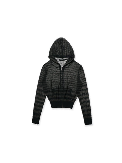 Linen Blend Gradient Hooded Top【s0000017930】