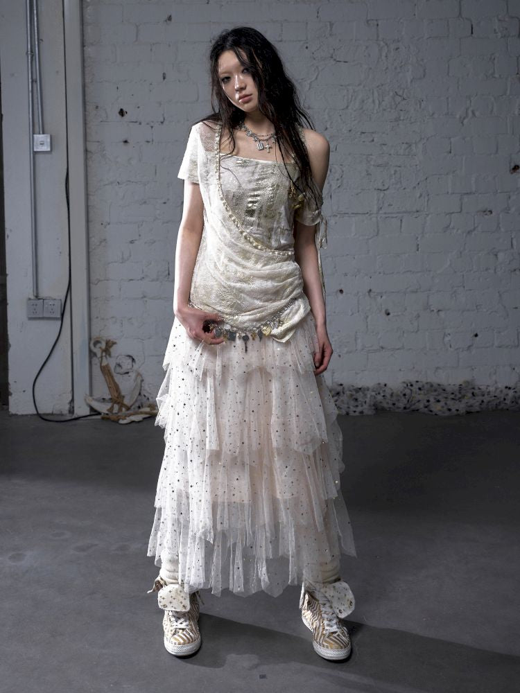 Patchwork two-way short-sleeved T-shirt【s0000012788】