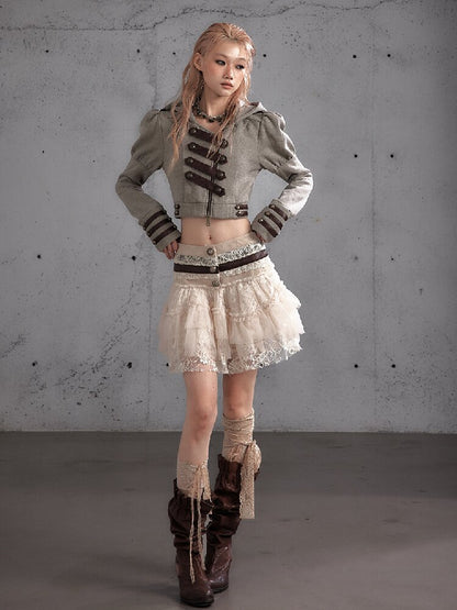 Vintage Layered Mesh Puffy Skirt【s0000019151】