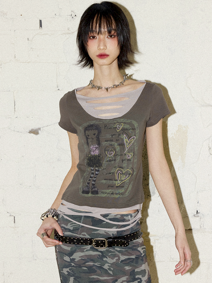 Fake Two Piece T-Shirt【s0000012421】