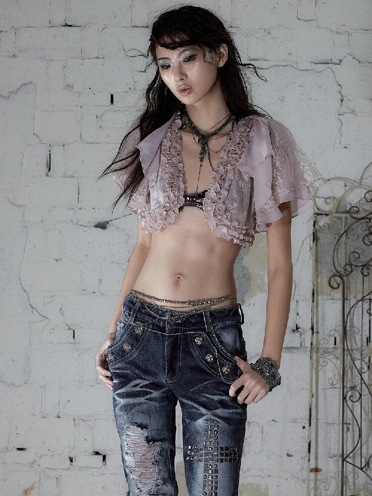 Vintage Court Chiffon Lace Cover-Up【s0000017244】
