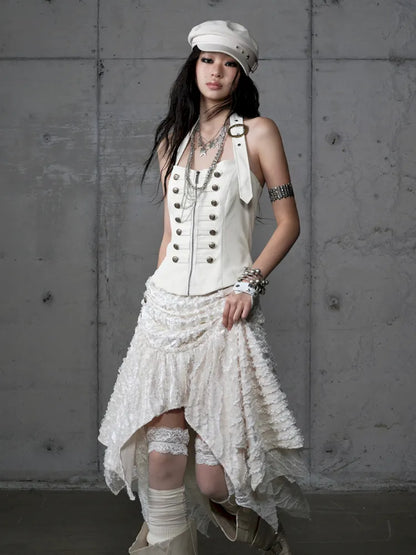 Asymmetrical Halter Neckline Dress【s0000013942】