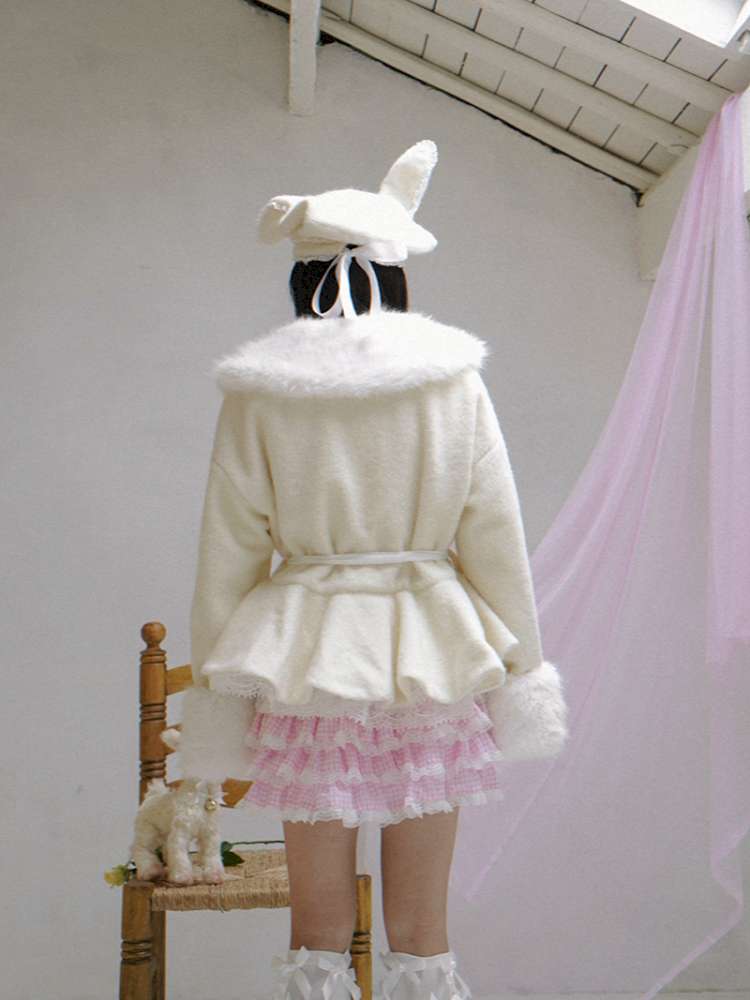 Pink Grid Gradient Lace Short Skirt【s0000014940】