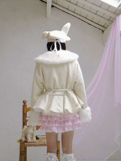 Pink Grid Gradient Lace Short Skirt【s0000014940】