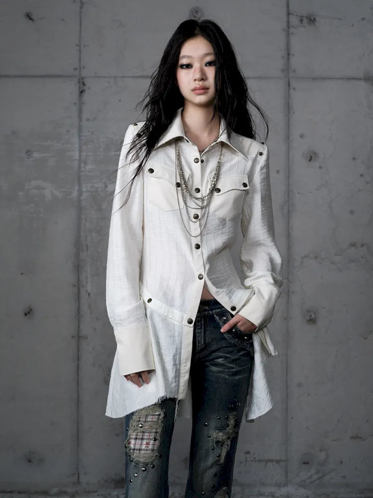 Leather Detachable Long-Sleeved Shirt【s0000014119】