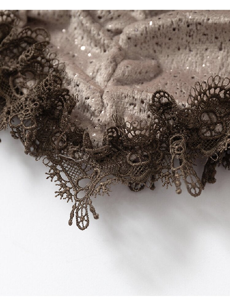 Baroque Lace Patchwork Halter Top【s0000017982】