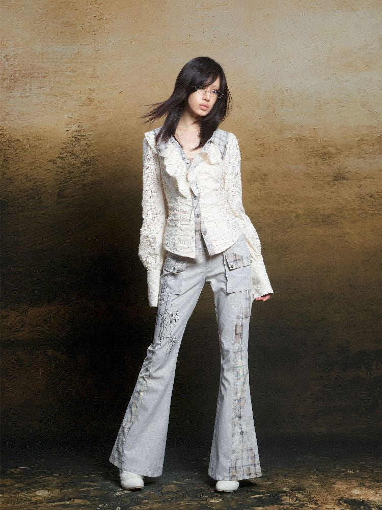 Double Waistband Drilling Decoration Pants【s0000011810】