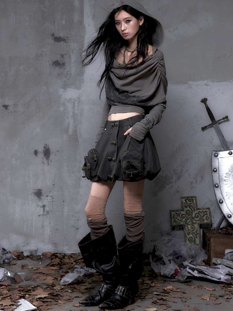 Workwear Flower Bud Skirt【s0000014463】