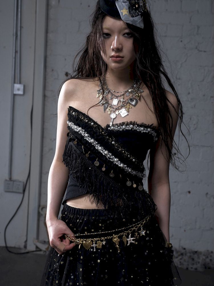 Irregular short strapless vest【s0000012783】