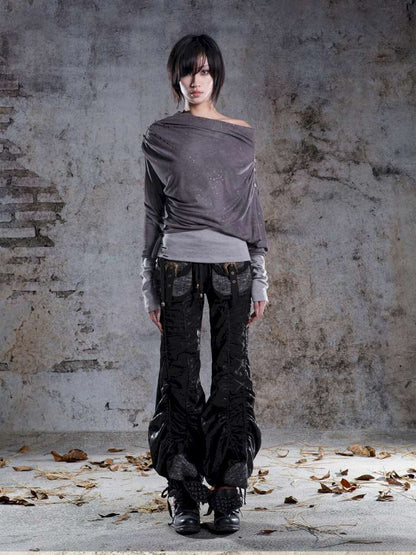 Off-the-shoulder knit top【s0000014488】