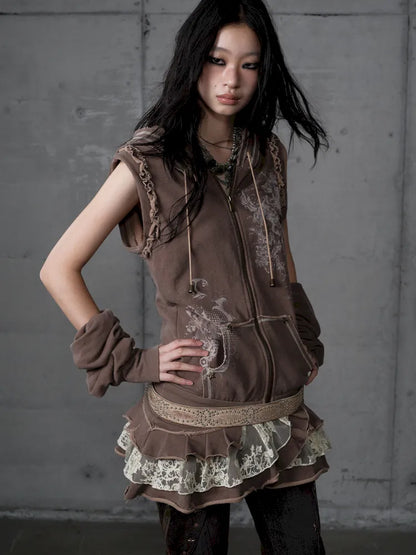 Detachable Hooded Sweatshirt Dress【s0000013943】